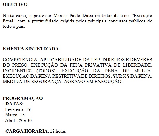 Execução Penal 2016 SUPREMO - Prof. Marcos Paulo Dutra 4
